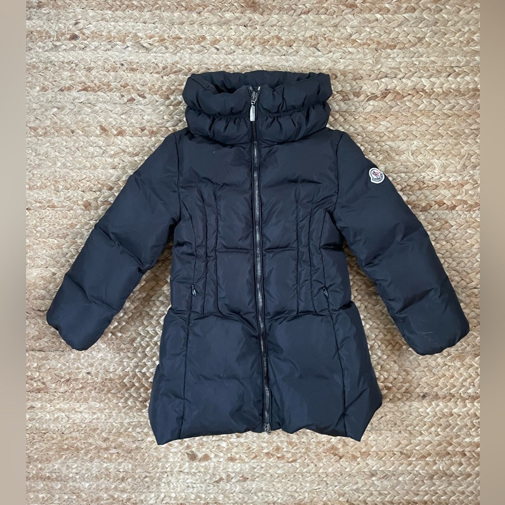 MONCLER Enfant Girls Long Down Black Puffer Jacket Size 3